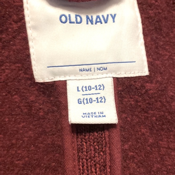 Girl’s Size L (10/12) Old Navy Burgundy Moto Jacket/Sweater-EUC - Picture 4 of 6